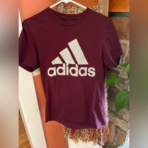 Adidas maroon and grey tshirt